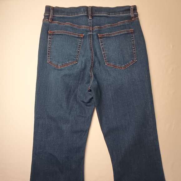 Loft Jeans Size 29/8 The Slim Flare High Rise Dark Wash - Picture 3 of 10